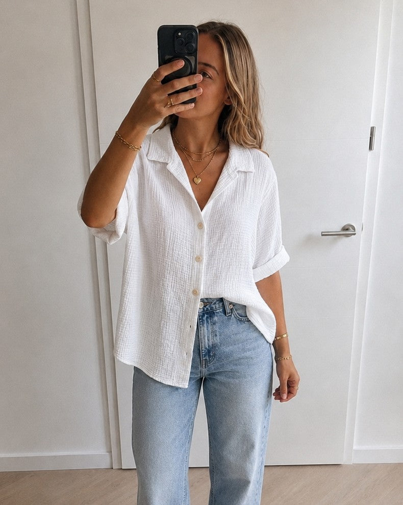 Chemise gaze de coton blanche