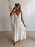 Robe longue blanche crochet
