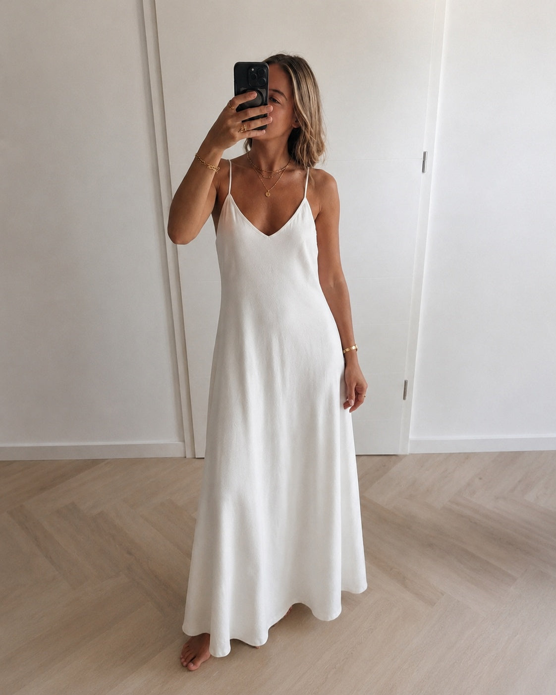 Robe longue fluide blanche