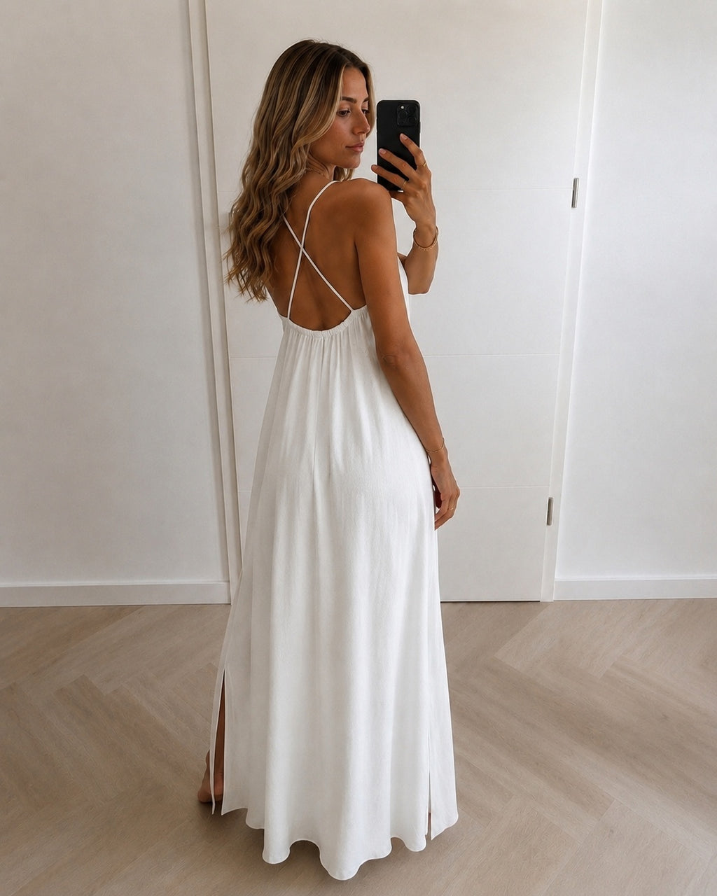 Robe longue fluide blanche