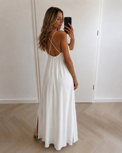 Robe longue fluide blanche