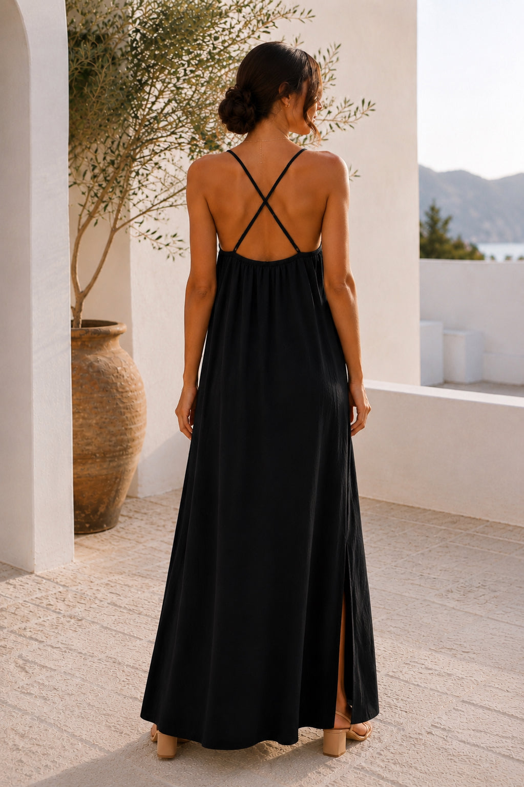 noir-02 Elisa Atelier Laure - robe longue noire dos