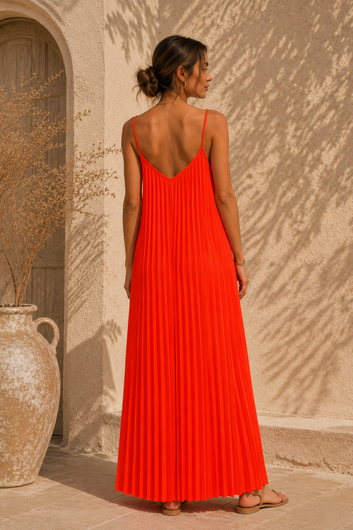 robe orange-02 Robe Béatrice portée - robe femme été